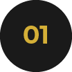 A circular black graphic with the yellow numbers '01' centered on it.