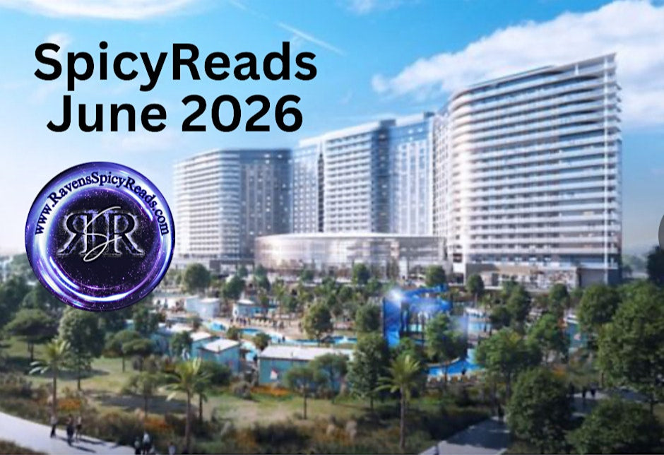 Modern cityscape with buildings and greenery, featuring 'Spicy Reads' text and logo.
